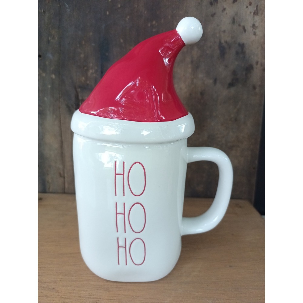 Rae Dunn Ho Ho Ho Mug with Santa hat!